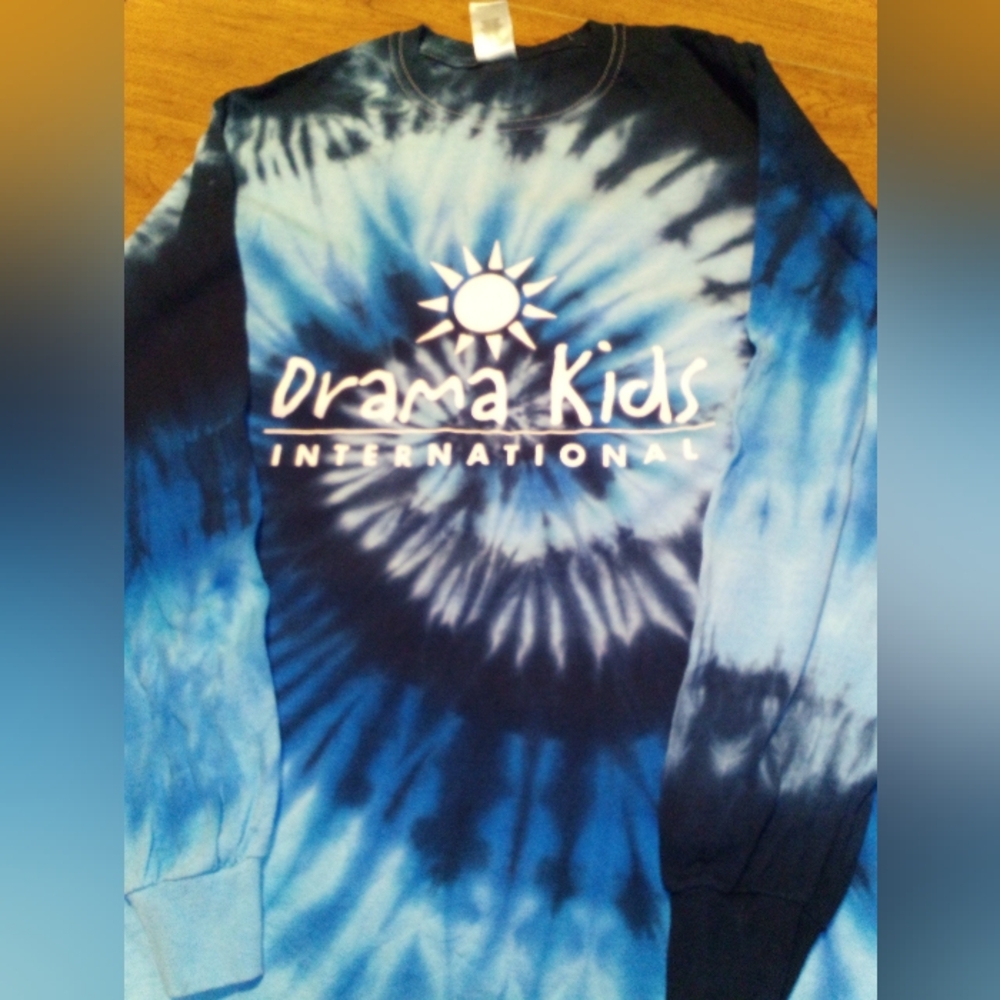 Drama Kids International Long Sleeve Blue Tie-Dye Shirt Size Small